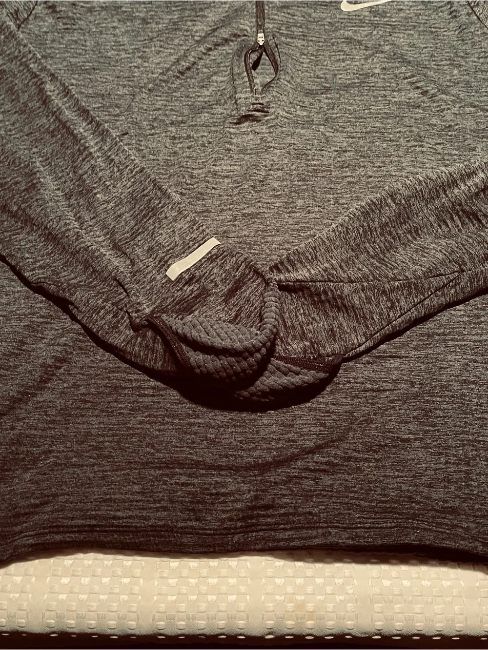 Nike Dri-FIT XXL Men’s Cold Weather Running Quarter Zip Thumbholes Black Gray